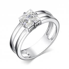 Серебряное кольцо АЛЬКОР 01-3635/00ГХ-00 с горным хрусталём 01-3635/00ГХ-00 фото