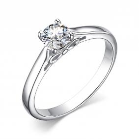 Серебряное кольцо АЛЬКОР 01-3645/00СВ-00 с фианитом 01-3645/00СВ-00 фото