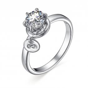 Серебряное кольцо АЛЬКОР 01-3646/00СВ-00 с фианитом 01-3646/00СВ-00 фото
