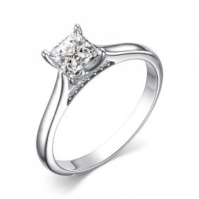 Серебряное кольцо АЛЬКОР 01-3649/00СВ-00 с фианитом 01-3649/00СВ-00 фото