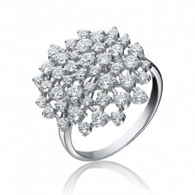 Кольцо из белого золота Platina 01-3666-00-501-1120-38 с фианитом 01-3666-00-501-1120-38 фото