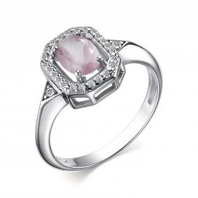 Серебряное кольцо АЛЬКОР 01-3669/00РК-00 с фианитом и кварцем 01-3669/00РК-00 фото