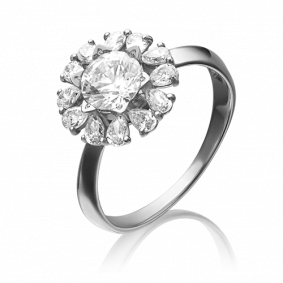 Кольцо из белого золота Platina 01-3679-00-501-1120-38 с фианитом 01-3679-00-501-1120-38 фото