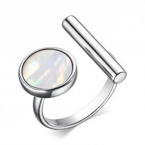 Серебряное кольцо АЛЬКОР 01-3736/00ПБ-00 с перламутром 01-3736/00ПБ-00 фото