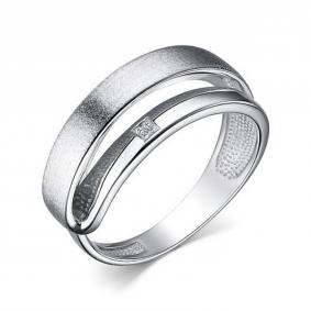 Серебряное кольцо АЛЬКОР 01-3793/000Б-00 с бриллиантом 01-3793/000Б-00 фото