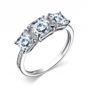 Серебряное кольцо АЛЬКОР 01-3863/00КЦ-00 с фианитом 01-3863/00КЦ-00 фото