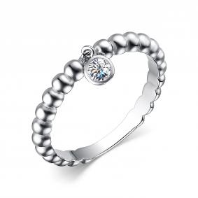 Серебряное кольцо АЛЬКОР 01-3877/00СВ-00 с фианитом 01-3877/00СВ-00 фото