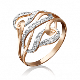 Золотое кольцо Platina 01-3945-00-401-1110-24 с фианитом 01-3945-00-401-1110-24 фото