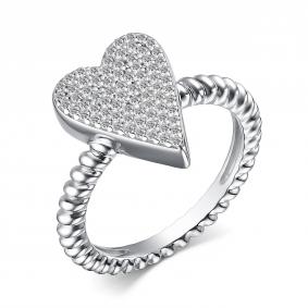 Серебряное кольцо АЛЬКОР 01-3959/00КЦ-00 с фианитом 01-3959/00КЦ-00 фото