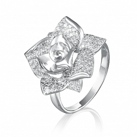 Кольцо из белого золота Platina 01-3966-00-401-1120-33 с фианитом 01-3966-00-401-1120-33 фото