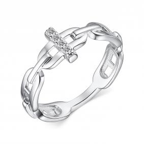 Серебряное кольцо АЛЬКОР 01-3982/00КЦ-00 с фианитом 01-3982/00КЦ-00 фото