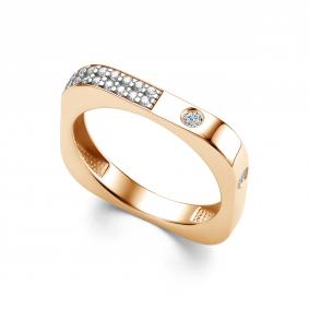 Серебряное кольцо АЛЬКОР 01-4048/00КЦ-60 с фианитом 01-4048/00КЦ-60 фото