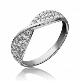 Кольцо из белого золота Platina 01-4055-00-401-1120-24 с фианитом 01-4055-00-401-1120-24 фото