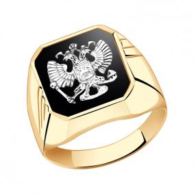 Золотое кольцо Золотые узоры 01-4125 с эмалью 01-4125 фото