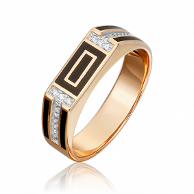 Золотое кольцо Platina 01-4133-00-401-1110-25 с фианитом и эмалью 01-4133-00-401-1110-25 фото