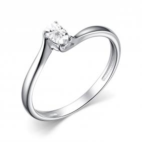Серебряное кольцо АЛЬКОР 01-4138/000Б-00 с бриллиантом 01-4138/000Б-00 фото