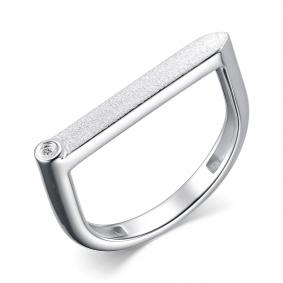 Серебряное кольцо АЛЬКОР 01-4142/000Б-00 с бриллиантом 01-4142/000Б-00 фото