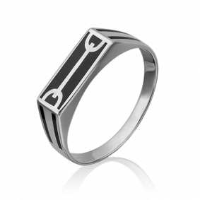 Кольцо из белого золота Platina 01-4168-00-000-1120-25 с эмалью 01-4168-00-000-1120-25 фото