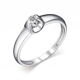 Серебряное кольцо АЛЬКОР 01-4245/000М-00 с муассанитом 01-4245/000М-00 фото
