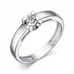 Серебряное кольцо АЛЬКОР 01-4248/000М-00 с муассанитом 01-4248/000М-00 фото