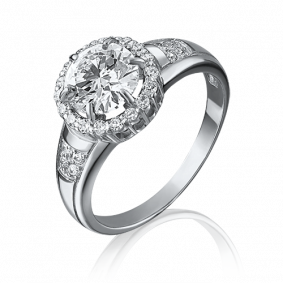 Кольцо из белого золота Platina 01-4254-00-501-1120-38 с фианитом 01-4254-00-501-1120-38 фото