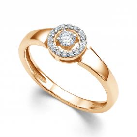 Кольцо из золочёного серебра АЛЬКОР 01-4284/00КЦ-60 с фианитом 01-4284/00КЦ-60 фото