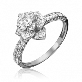 Кольцо из белого золота Platina 01-4285-00-401-1120-32 с фианитом 01-4285-00-401-1120-32 фото