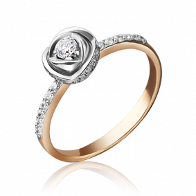 Кольцо из комбинированного золота Platina 01-4286-00-401-1111-24 с фианитом 01-4286-00-401-1111-24 фото