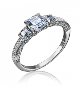 Кольцо из белого золота Platina 01-4297-00-501-1120-38 с фианитом 01-4297-00-501-1120-38 фото