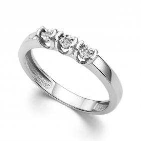 Серебряное кольцо АЛЬКОР 01-4321/000Б-00 с бриллиантом 01-4321/000Б-00 фото