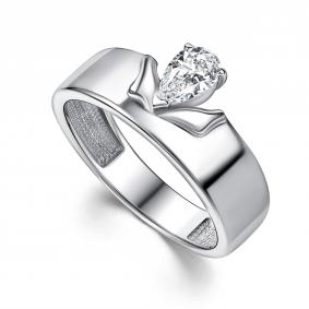 Серебряное кольцо АЛЬКОР 01-4370/00КЦ-00 с фианитом 01-4370/00КЦ-00 фото