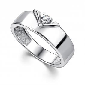 Серебряное кольцо АЛЬКОР 01-4371/00КЦ-00 с фианитом 01-4371/00КЦ-00 фото