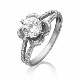 Кольцо из белого золота Platina 01-4374-00-501-1120-38 с фианитом 01-4374-00-501-1120-38 фото