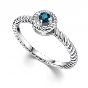 Серебряное кольцо АЛЬКОР 01-4399/00ТЛ-00 с Лондон топазом 01-4399/00ТЛ-00 фото