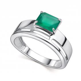 Серебряное кольцо АЛЬКОР 01-4436/00АГ-00 с агатом 01-4436/00АГ-00 фото