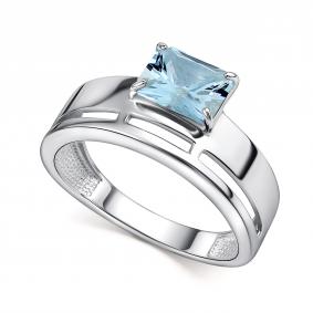 Серебряное кольцо АЛЬКОР 01-4436/00ТБ-00 с топазом 01-4436/00ТБ-00 фото