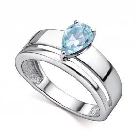 Серебряное кольцо АЛЬКОР 01-4437/00ТБ-00 с топазом 01-4437/00ТБ-00 фото