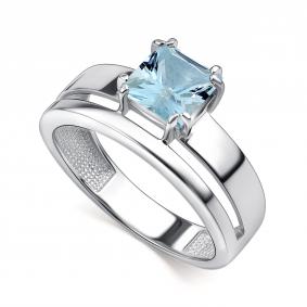 Серебряное кольцо АЛЬКОР 01-4438/00ТБ-00 с топазом 01-4438/00ТБ-00 фото