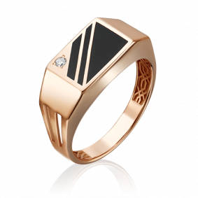 Золотое кольцо Platina 01-4452-00-401-1110-25 с фианитом и эмалью 01-4452-00-401-1110-25 фото