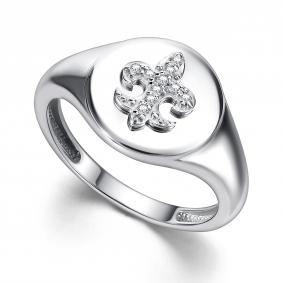 Серебряное кольцо АЛЬКОР 01-4454/00КЦ-00 с фианитом 01-4454/00КЦ-00 фото