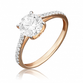 Золотое кольцо Platina 01-4462-00-501-1110-38 с фианитом 01-4462-00-501-1110-38 фото