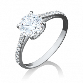 Кольцо из белого золота Platina 01-4462-00-501-1120-38 с фианитом 01-4462-00-501-1120-38 фото