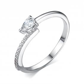 Серебряное кольцо АЛЬКОР 01-4471/00КЦ-00 с фианитом 01-4471/00КЦ-00 фото