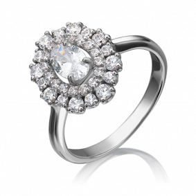 Кольцо из белого золота Platina 01-4474-00-501-1120-38 с фианитом 01-4474-00-501-1120-38 фото