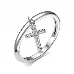 Серебряное кольцо-крест АЛЬКОР с фианитом 01-4476/00КЦ-00 01-4476/00КЦ-00 фото