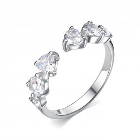 Серебряное кольцо АЛЬКОР 01-4490/00КЦ-00 с фианитом 01-4490/00КЦ-00 фото