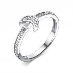 Серебряное кольцо АЛЬКОР 01-4491/00КЦ-00 с фианитом 01-4491/00КЦ-00 фото