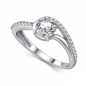 Серебряное кольцо АЛЬКОР 01-4519/00КЦ-00 с фианитом 01-4519/00КЦ-00 фото