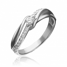 Кольцо из белого золота Platina 01-4544-00-401-1120-23 с фианитом 01-4544-00-401-1120-23 фото