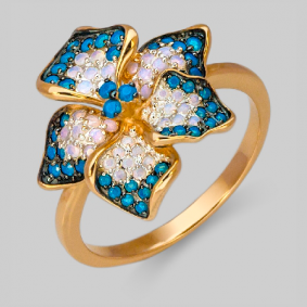 Золотое кольцо Platina 01-4550-01-404-1110-33 с фианитом 01-4550-01-404-1110-33 фото